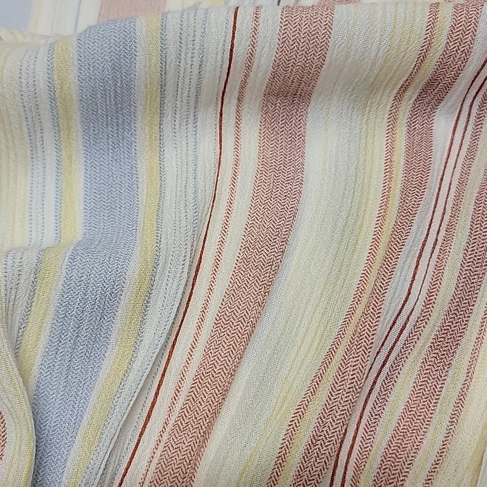 Hem & Thread Pastel Multi-Stripe V-Neck Maxi Dress